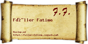 Füller Fatime névjegykártya